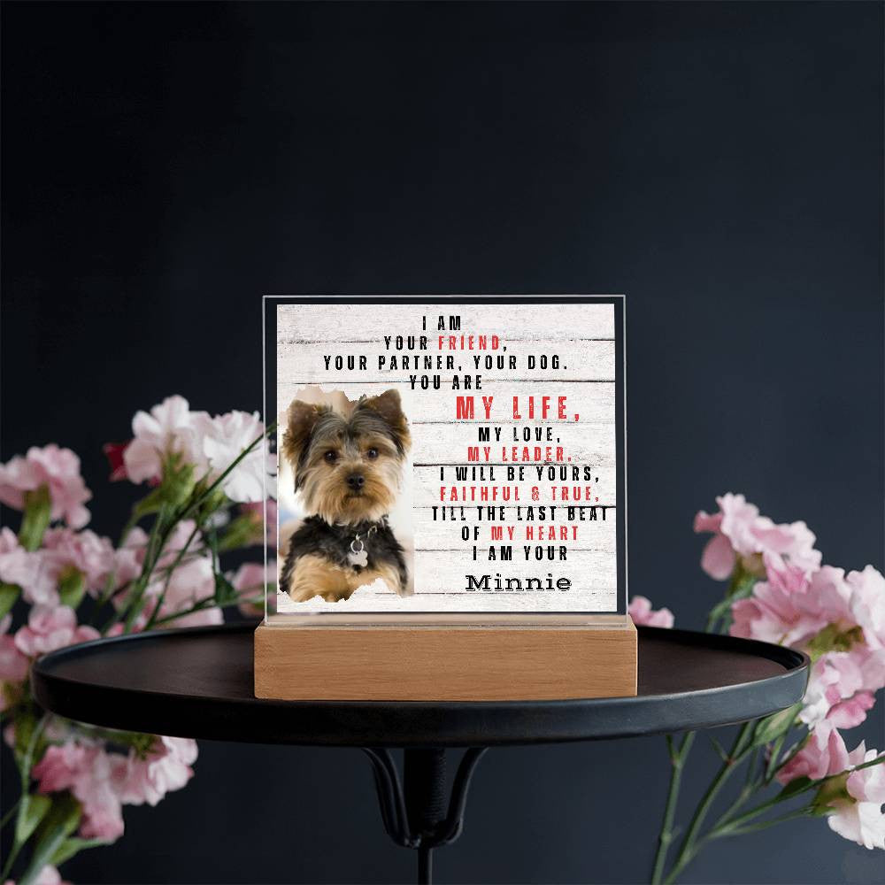 I AM  YOUR FRIEND, YOUR PARTNER, YOUR DOG Acrylic Square Plaque