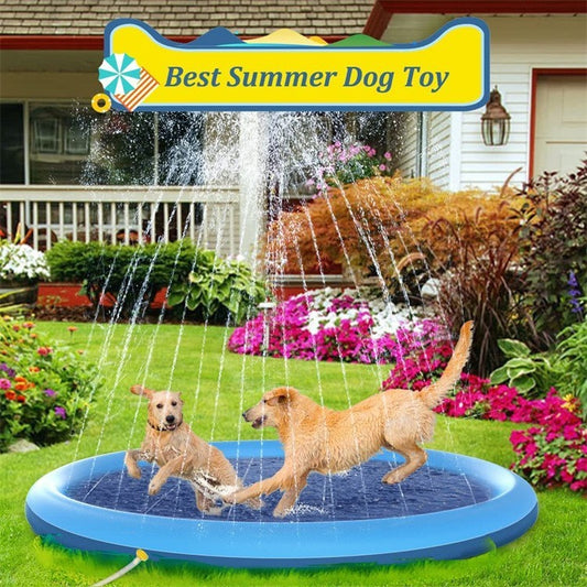 Fun Backyard Fountain Play Mat: Non-Slip Splash Pad for Kids and Dogs