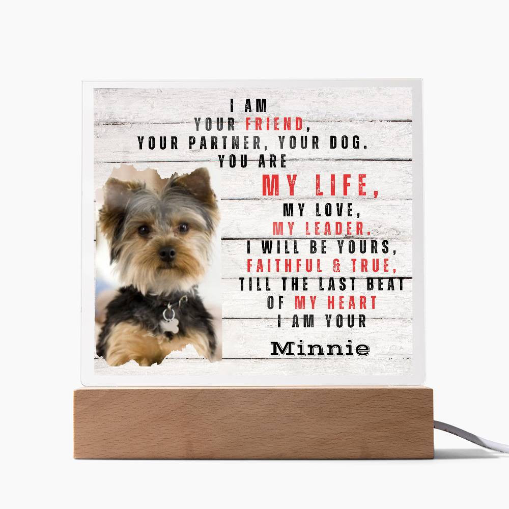 I AM  YOUR FRIEND, YOUR PARTNER, YOUR DOG Acrylic Square Plaque