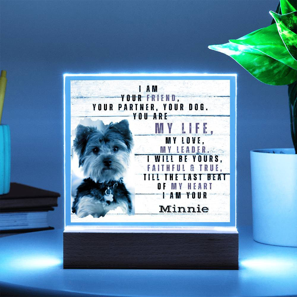 I AM  YOUR FRIEND, YOUR PARTNER, YOUR DOG Acrylic Square Plaque